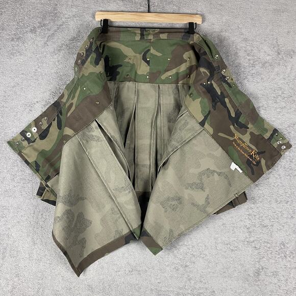 StumpTown Kilts Utility Kilt Mens 12 Camo Woodland Pleated Cargo Made USA Snap - Picture 10 of 13